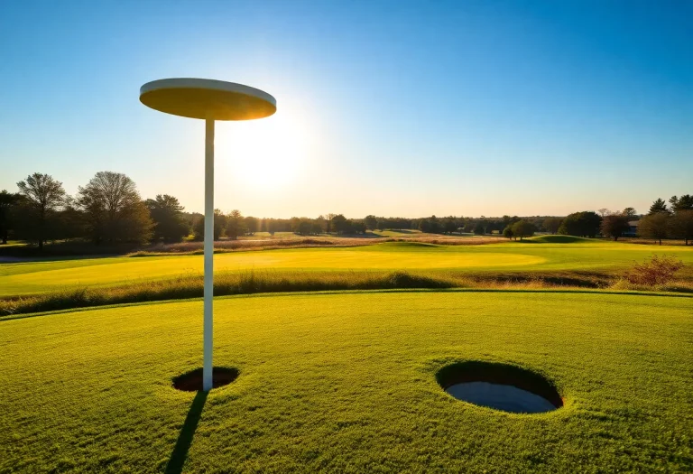 Golf hole on a sunny Lafayette golf course