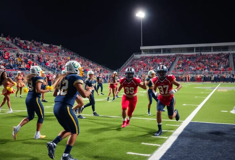 Action shot of Liberty Center Tigers football game