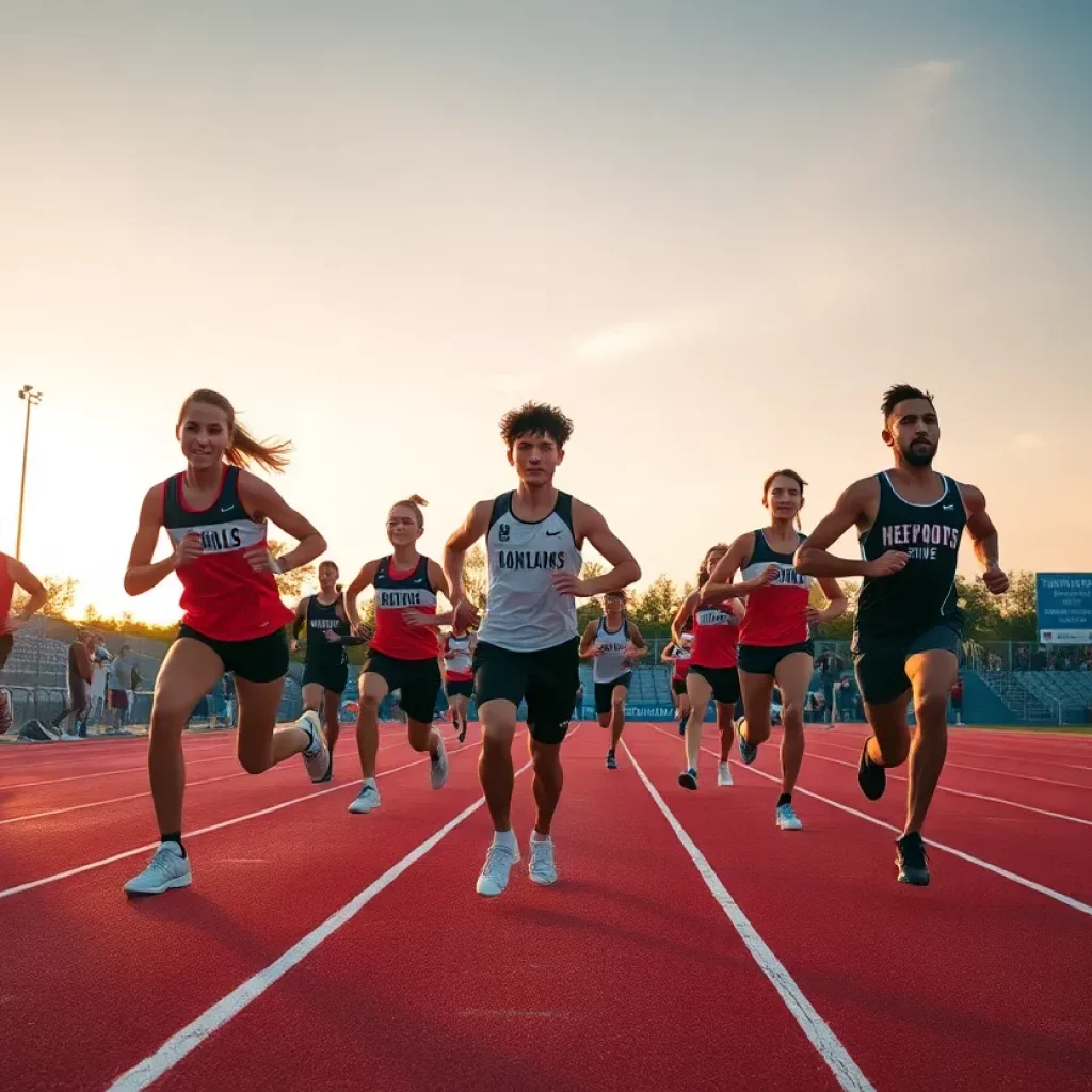 Athletes from Liberty High School Track and Field Teams in action during their final season.