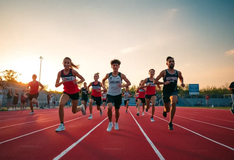 Athletes from Liberty High School Track and Field Teams in action during their final season.