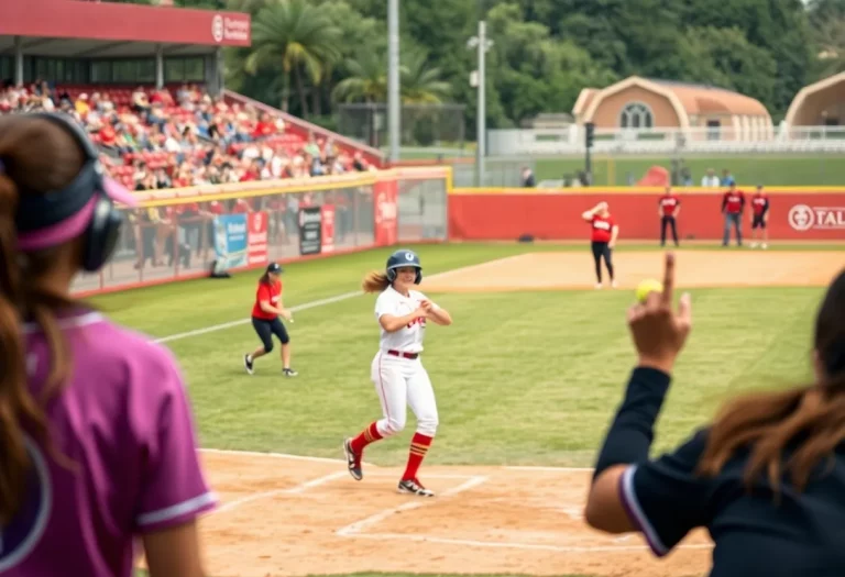 Softball game in Los Angeles high school