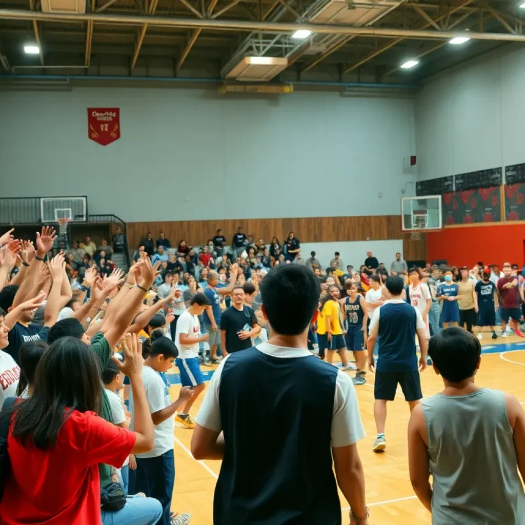 Basketball players in action during the Maine McDonald’s Senior All-Star Games