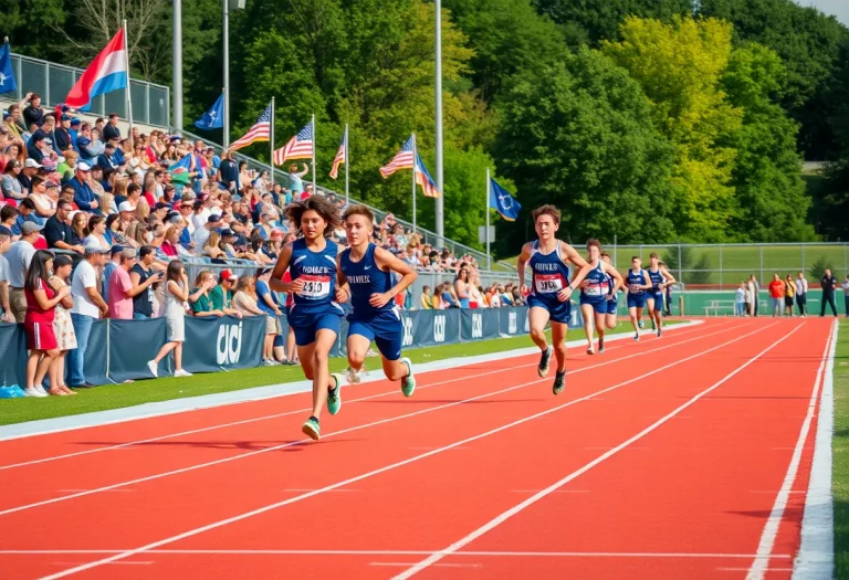 Athletes competing at Matanzas High School Track and Field Meet