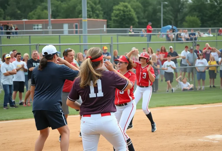 High school softball players involved in a brawl during a championship game in Mathis, Texas.