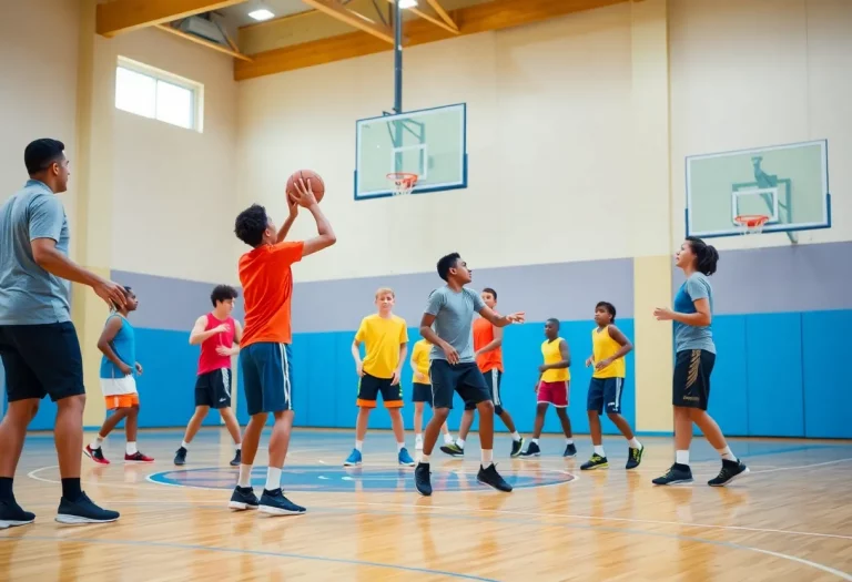 Basketball practice at McNicholas High School