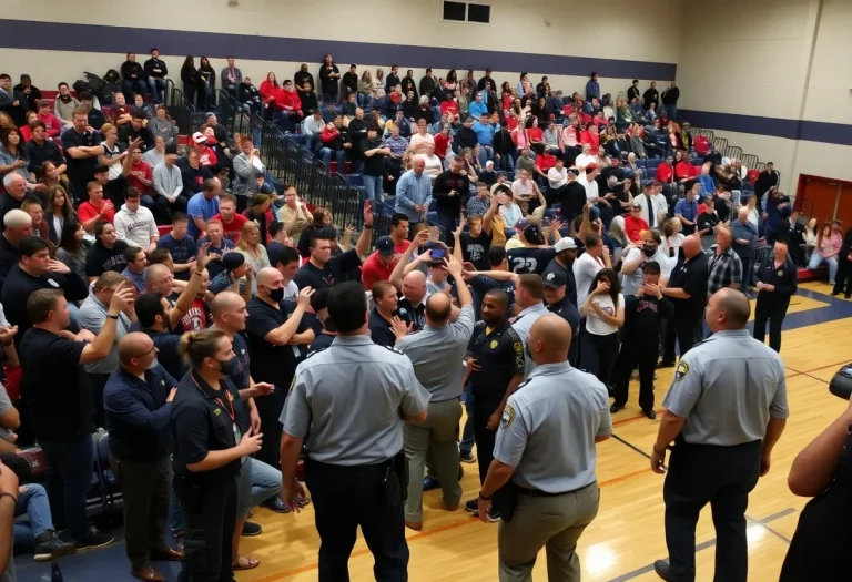 Scene of a brawl at Meadowdale High School basketball game
