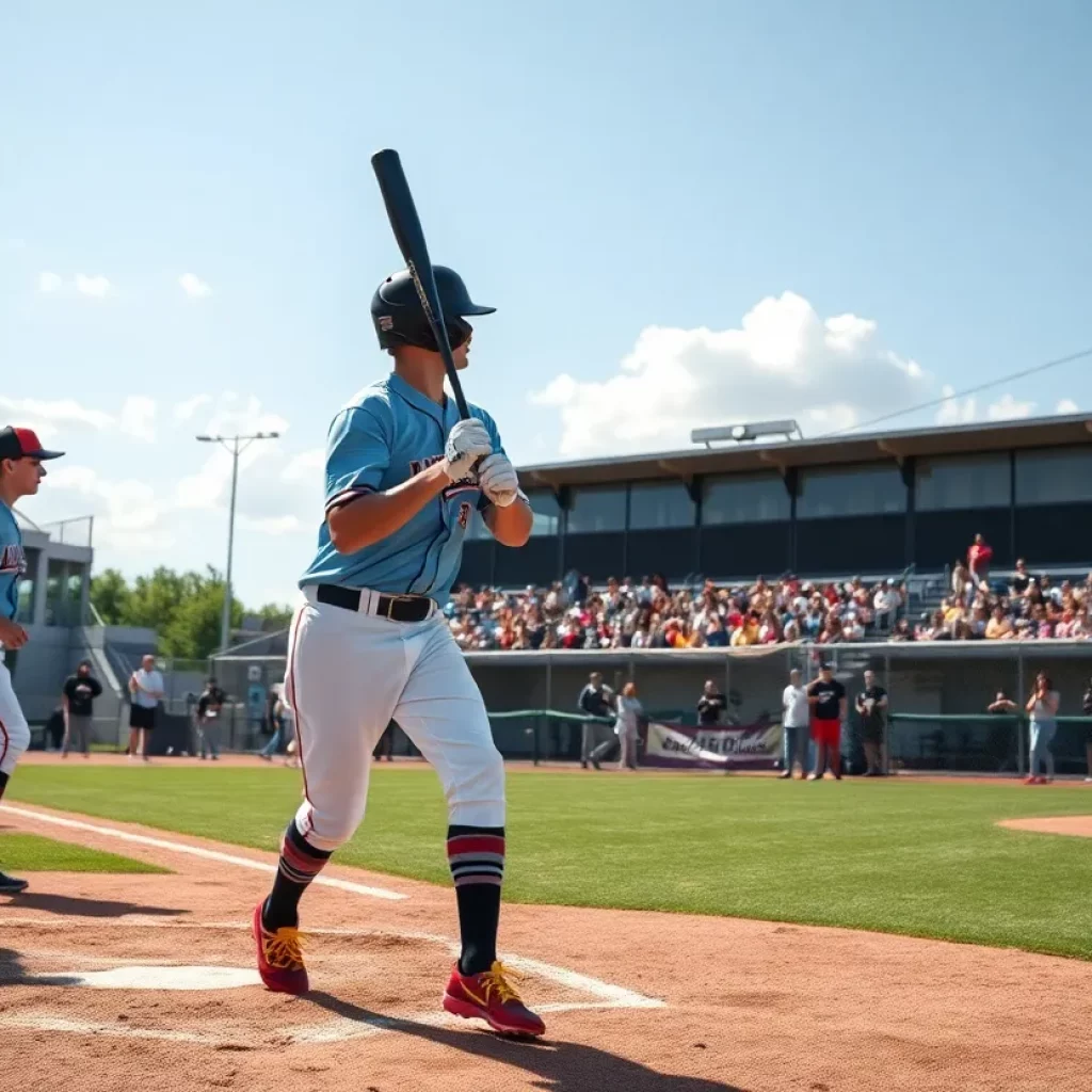 High school baseball players in action on the field.