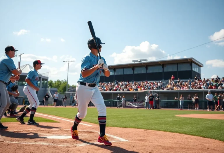 High school baseball players in action on the field.