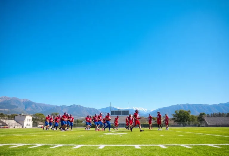 Middle Park High School junior varsity football team on the field
