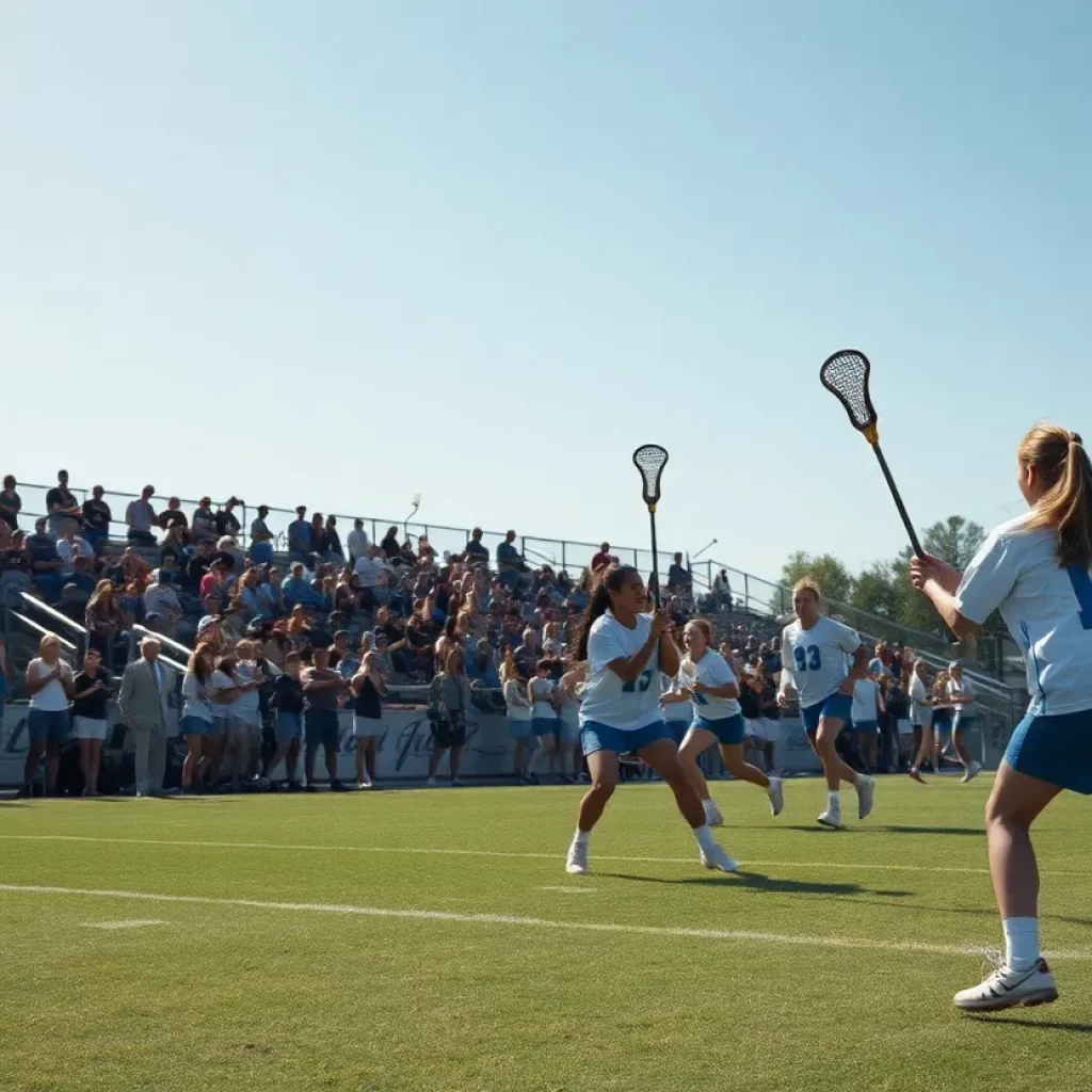 Middle Park High School lacrosse team playing a game