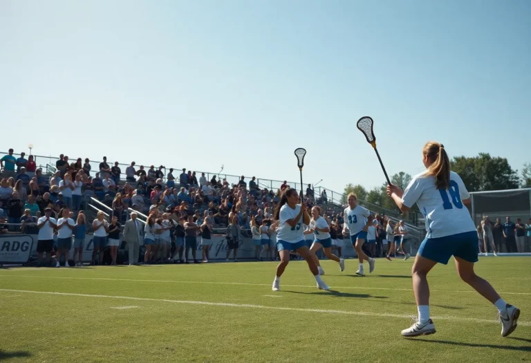 Middle Park High School lacrosse team playing a game