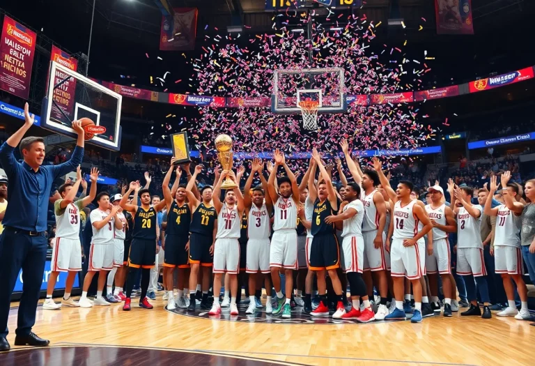 Championship celebration for Milwaukee basketball teams