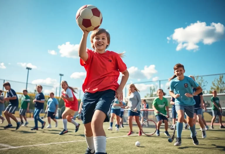 Students engaging in various high school sports activities in Minnesota