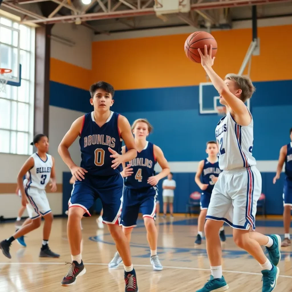 High school basketball players competing on the court in Nashville