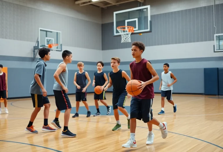 Basketball team training at Nativity BVM under new coach