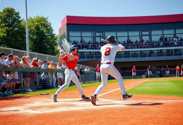 Players in action during a Nebraska high school baseball game