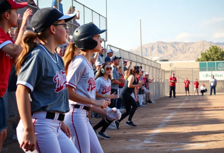 High school softball players competing in Nevada