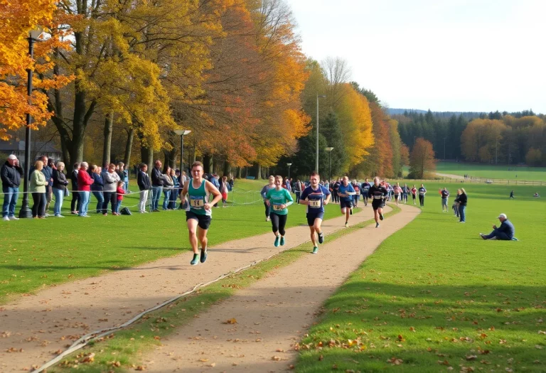 Cross country runners competing at Fortress Obetz
