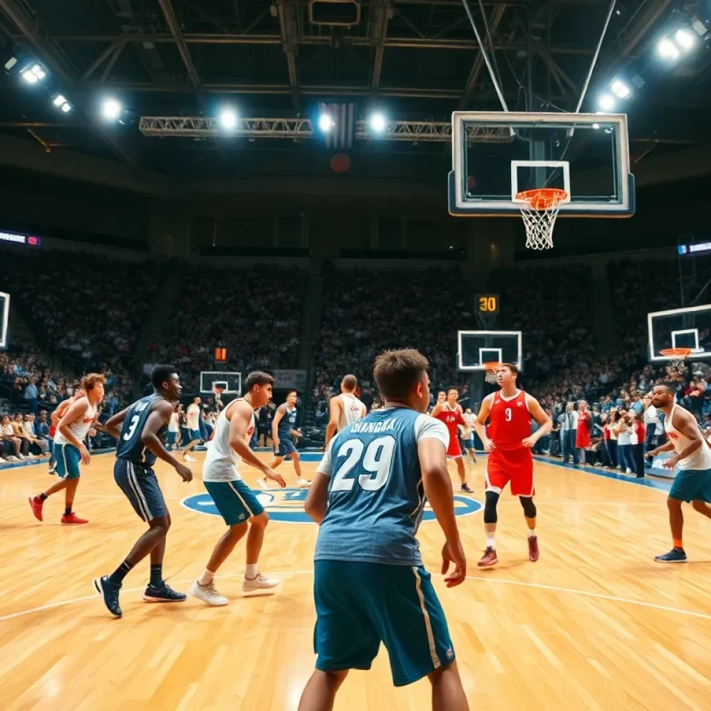 Exciting basketball action on the court in Ohio high schools