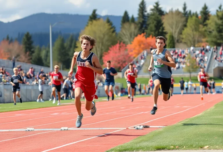 High school track and field athletes competing in Oregon