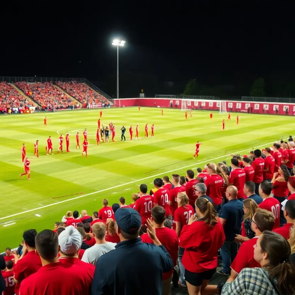 Crowd supporting Park City High School soccer team on Senior Night