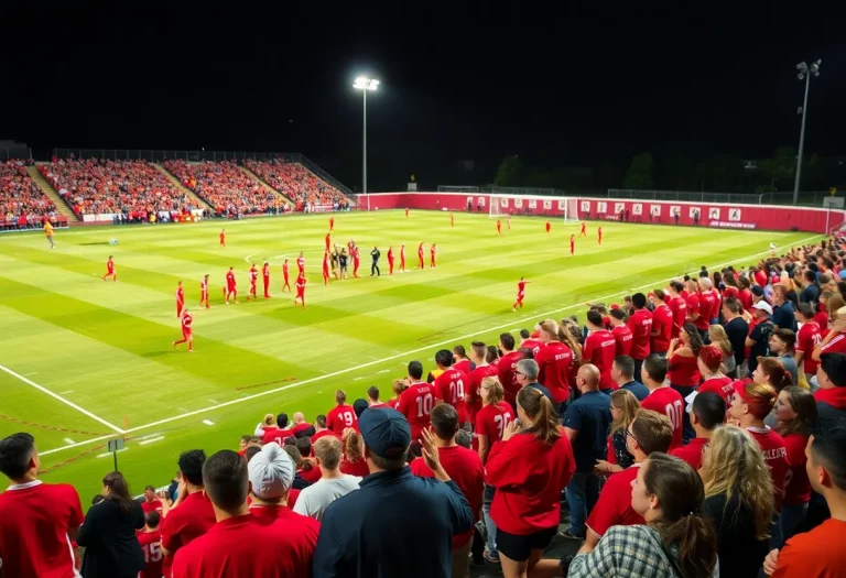 Crowd supporting Park City High School soccer team on Senior Night