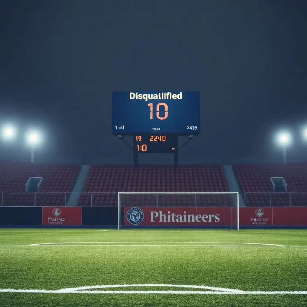 Empty soccer field representing the disqualification of Progreso soccer team