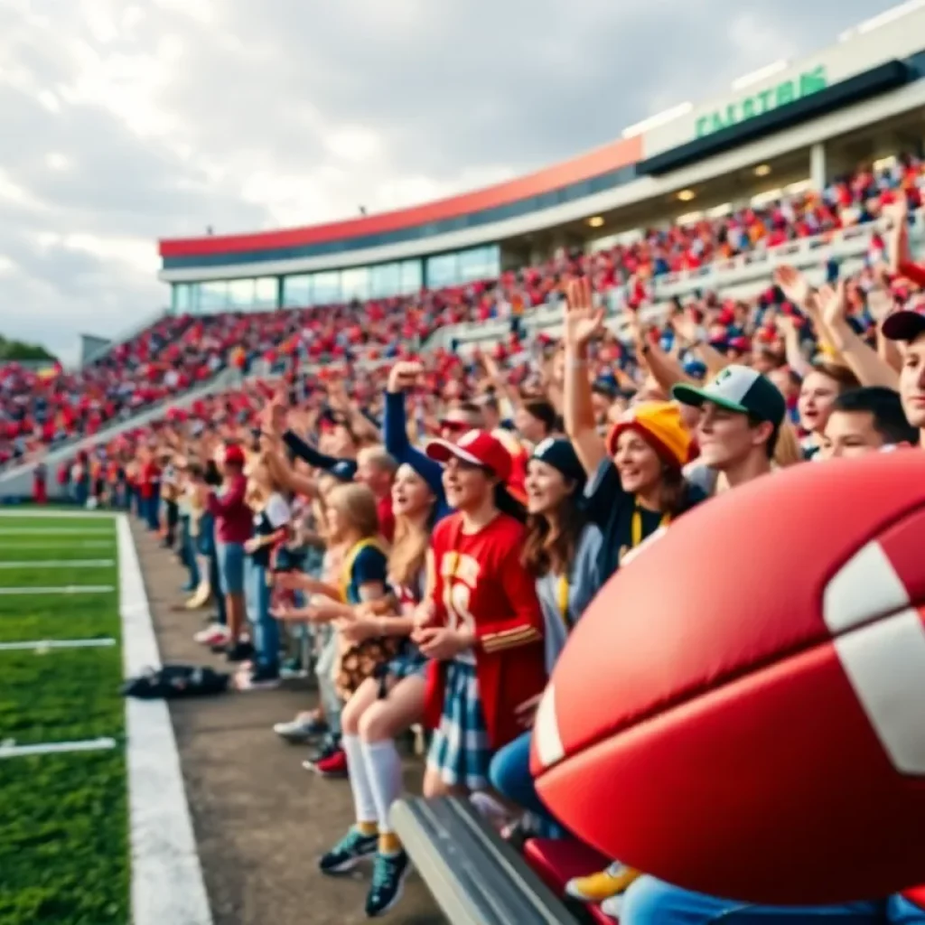 Fans cheering at a Richmond Spartans football game
