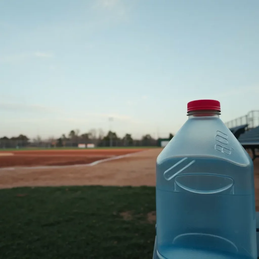 Empty baseball field at Rio Rancho High School