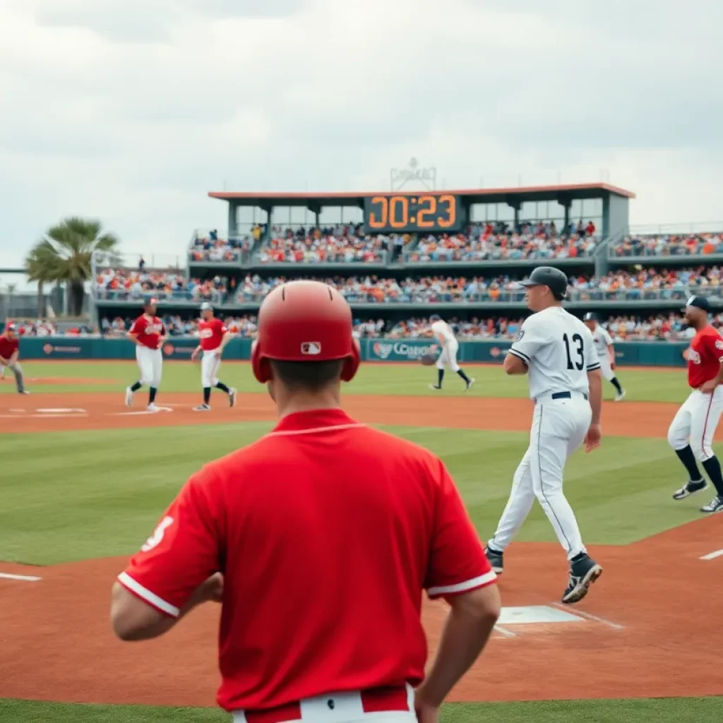 Rio Rancho High School baseball team during a game