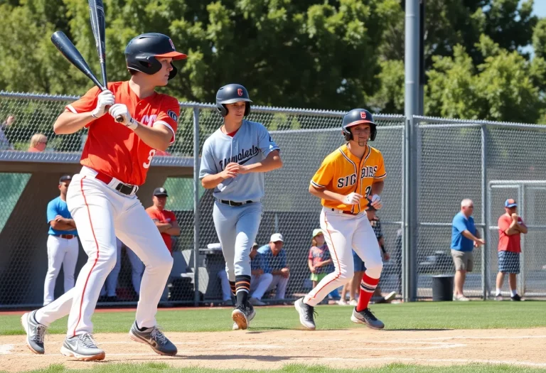 High school baseball players competing in Sacramento