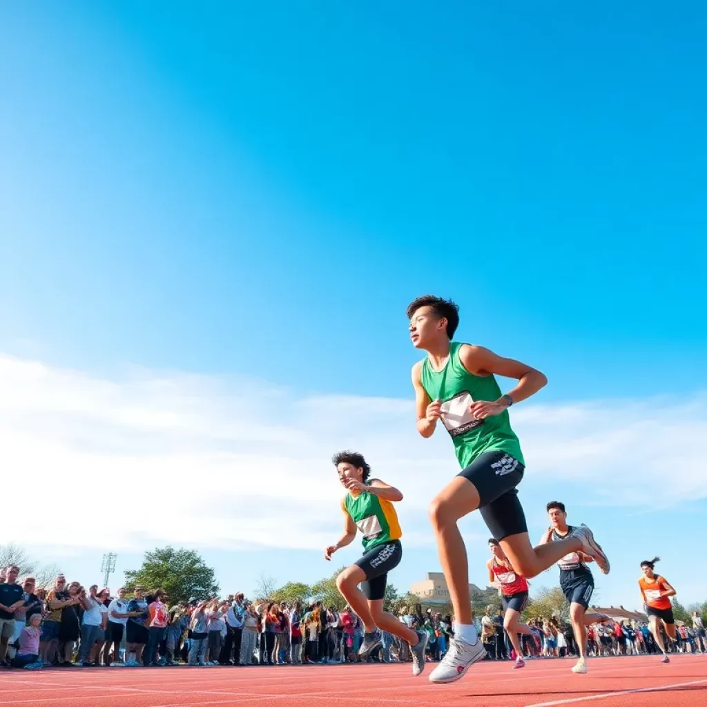 Athletes competing at the SCAD Track and Field Meet in Lockwood