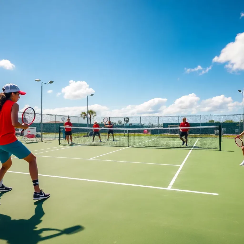 Seabreeze Sandcrabs tennis players competing on the court