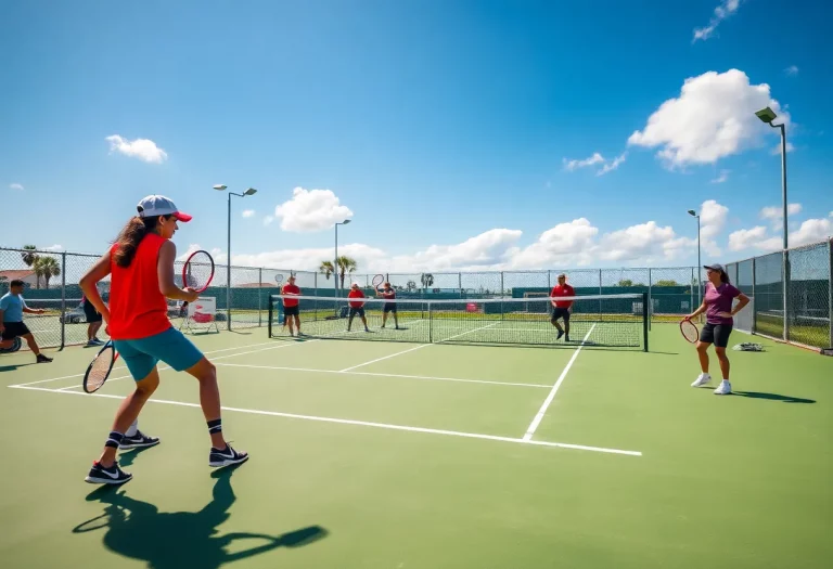 Seabreeze Sandcrabs tennis players competing on the court