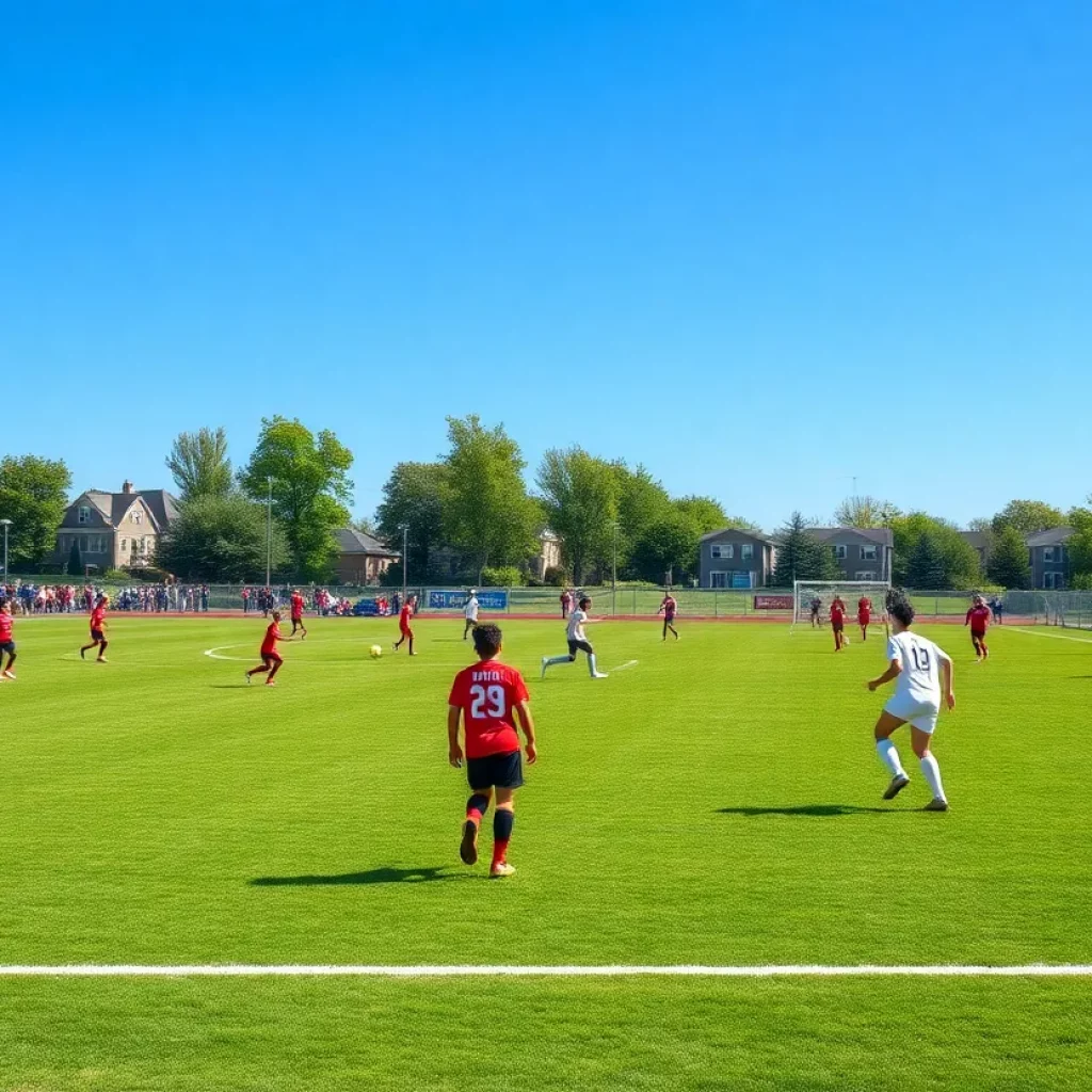 High school soccer match in Sheboygan during playoffs