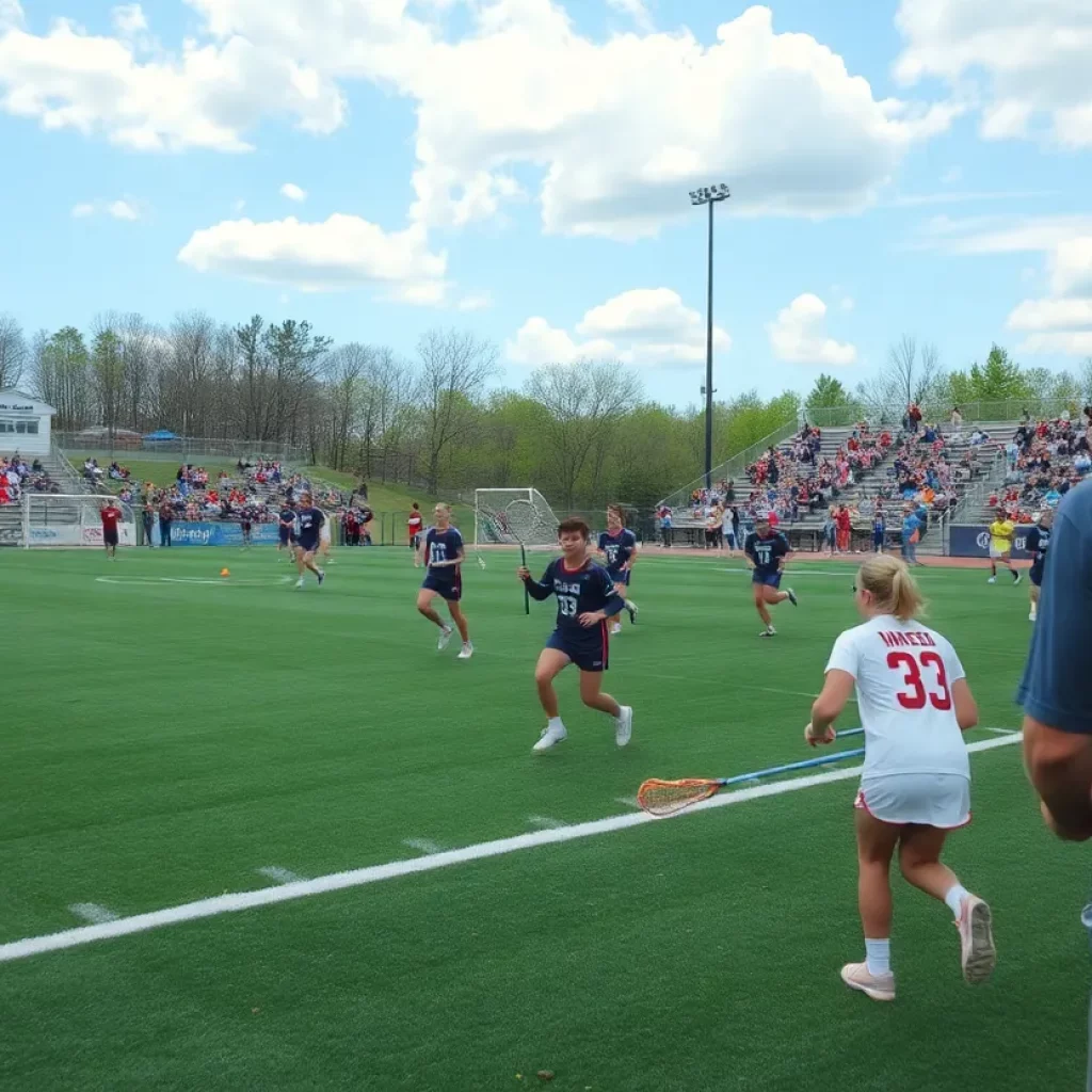 Lacrosse players in action during South Carolina playoffs