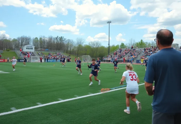 Lacrosse players in action during South Carolina playoffs