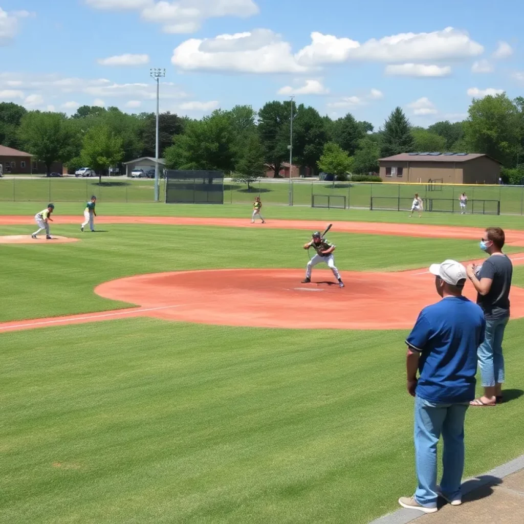 High school baseball practice at St. John Paul II Catholic High School