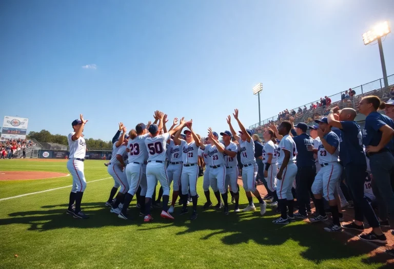 Atlantic Coast Stingrays celebrating victory in Gateway Conference.