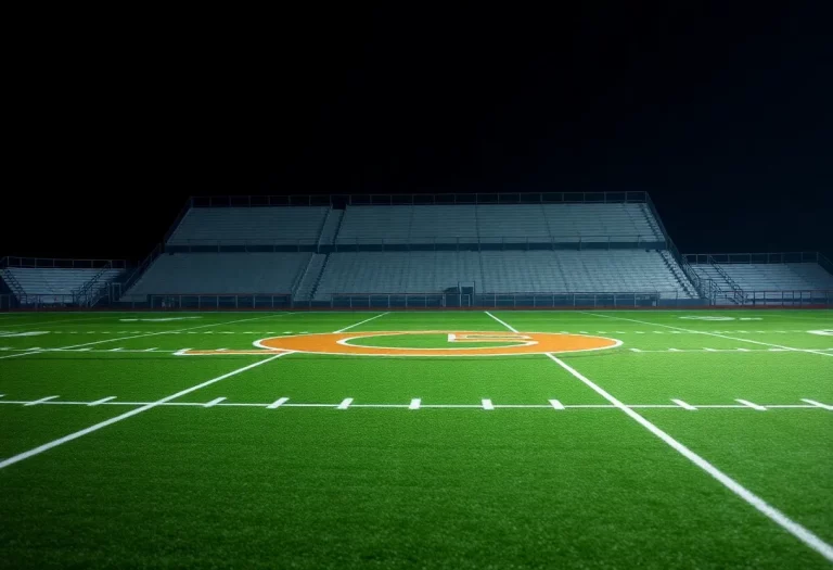 Empty lacrosse field representing the cancellation of the season due to hazing incident