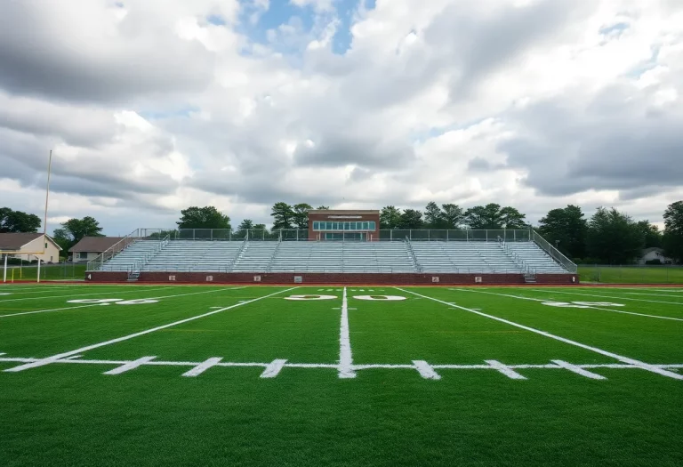 Empty football field at Tensas High School