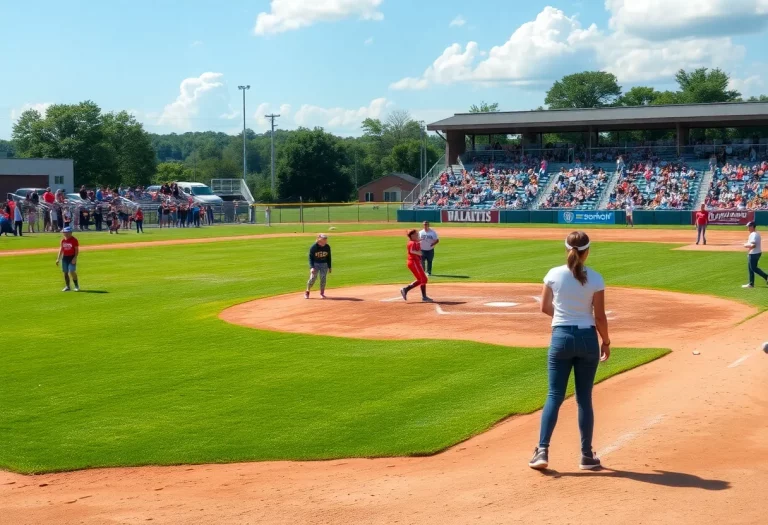 A high school softball game during the Texas playoffs