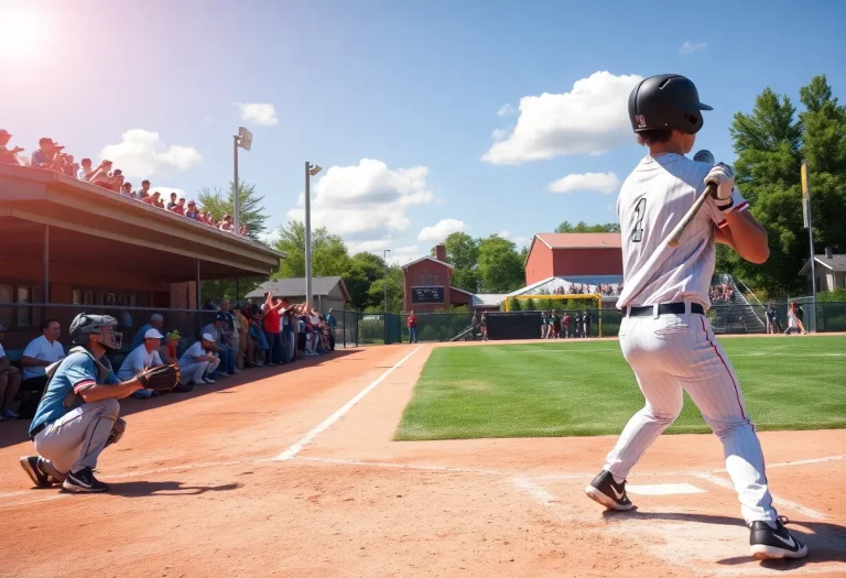 Totino-Grace High School baseball game with players and fans
