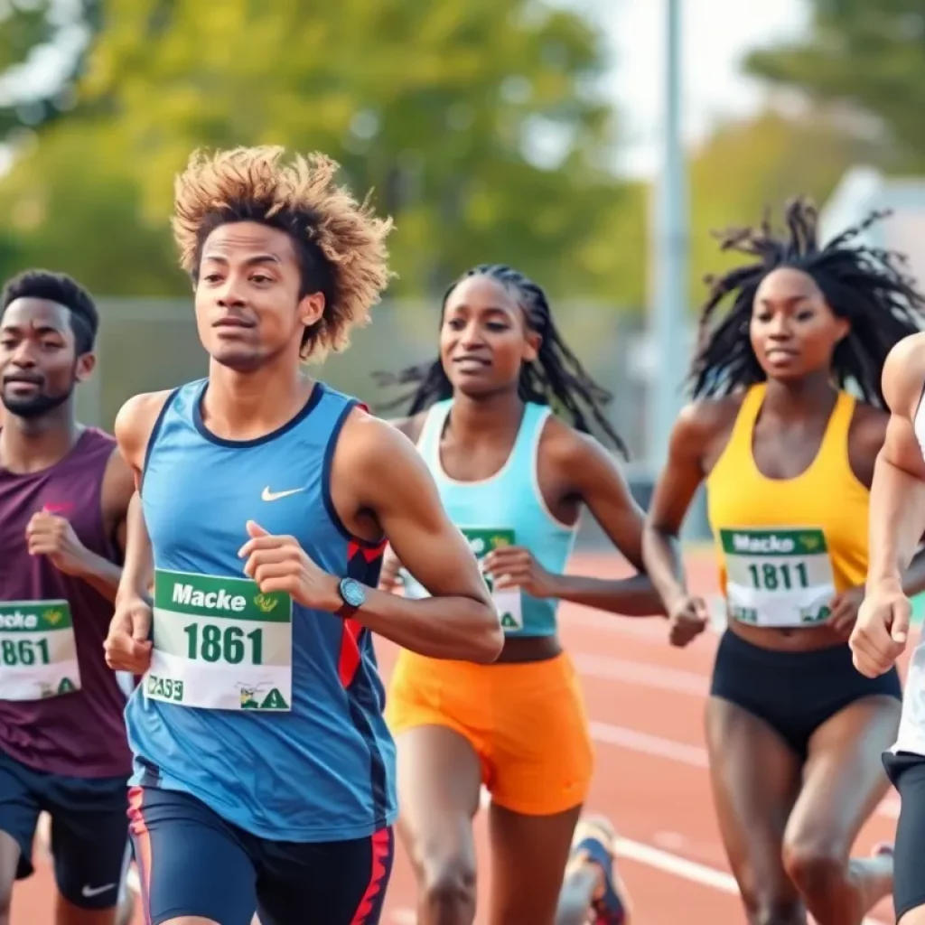 Athletes participating in a track and field event demonstrating inclusivity.