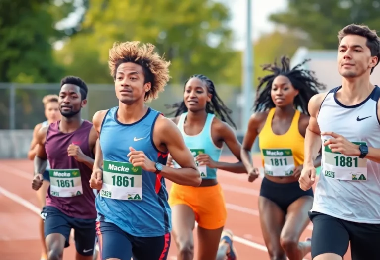 Athletes participating in a track and field event demonstrating inclusivity.