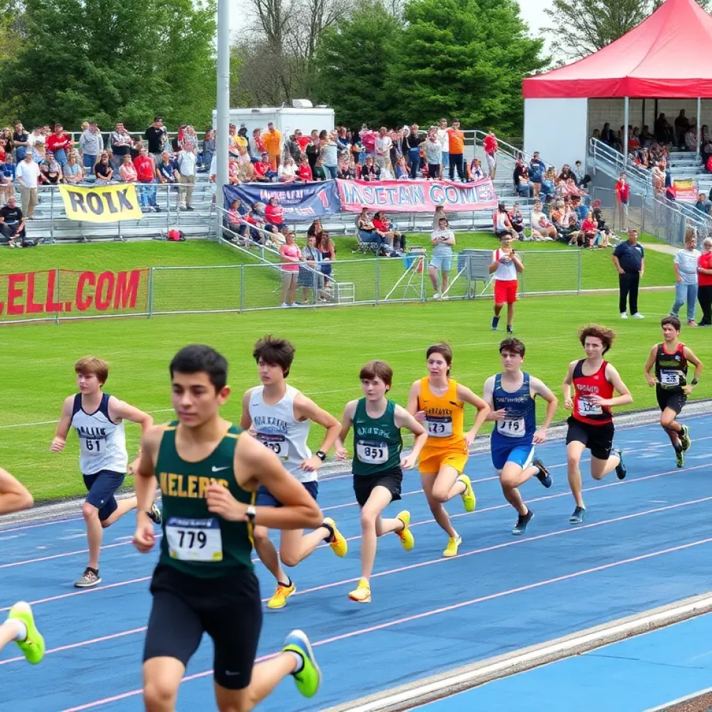 Runners competing at Vacaville High School track meet