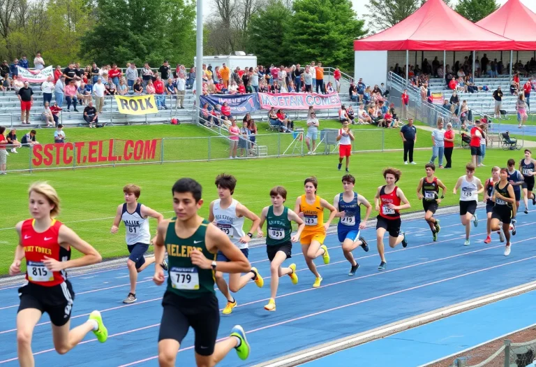 Runners competing at Vacaville High School track meet