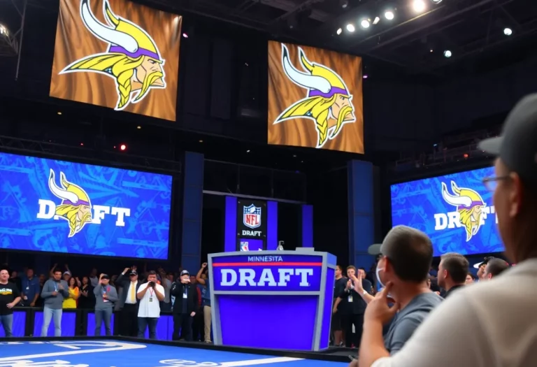 Fans at the Minnesota Vikings draft event celebrating