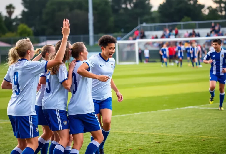 Walnut Grove Wildcats celebrating their soccer championship victory