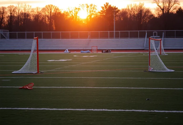 Empty lacrosse field in Westhill High School